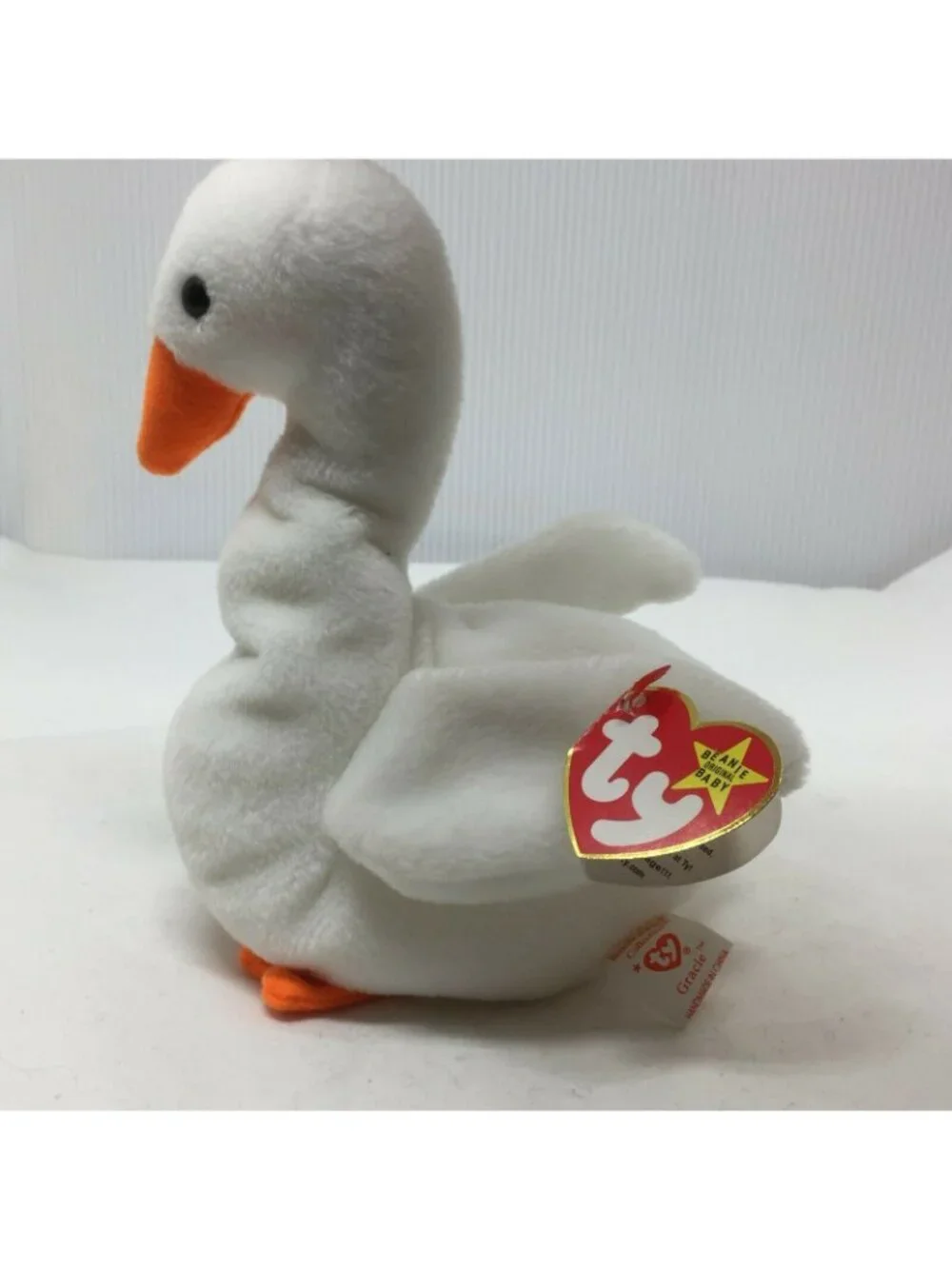 Ty Beanie Baby Gracie Swan Bird Plush Stuffed Animal Retired W Tag June 17 1996